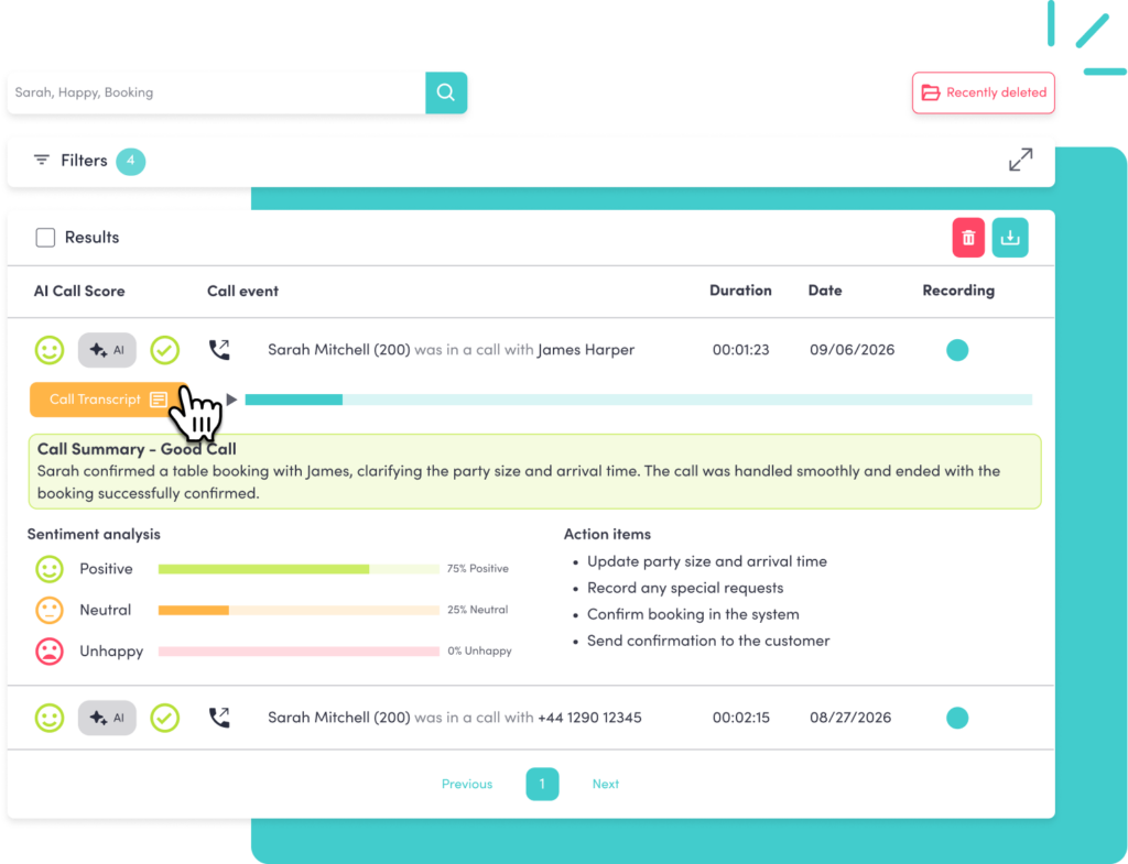 AI Call Recording Dashboard