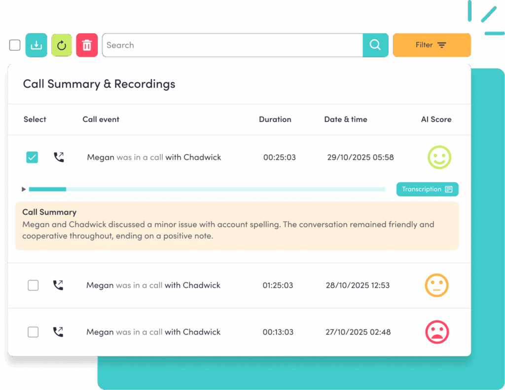 AI Call Recording Dashboard